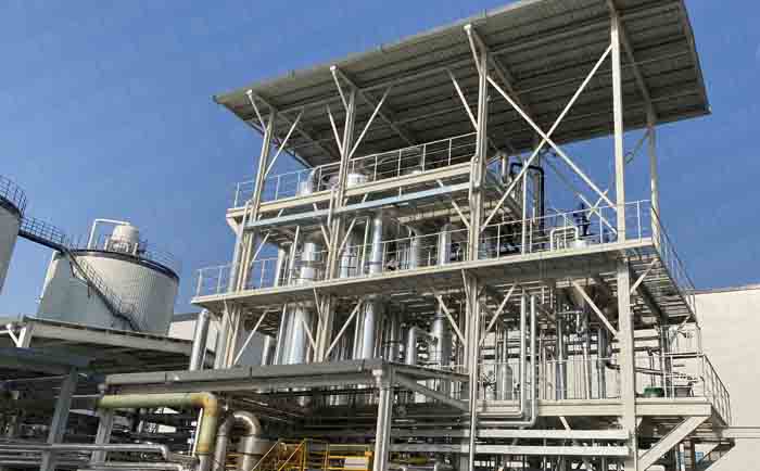 ADC發(fā)泡劑廢水處理三效降膜蒸發(fā)器 ADC發(fā)泡劑廢水處理三效降膜蒸發(fā)器